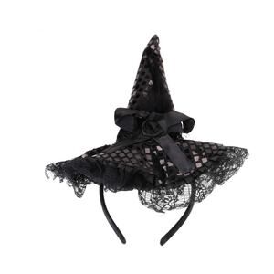 NWT BinaryABC Halloween Witch Hat Headband CostumeParty Supplies (Black)